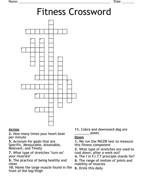 fitness crossword clue|Fit